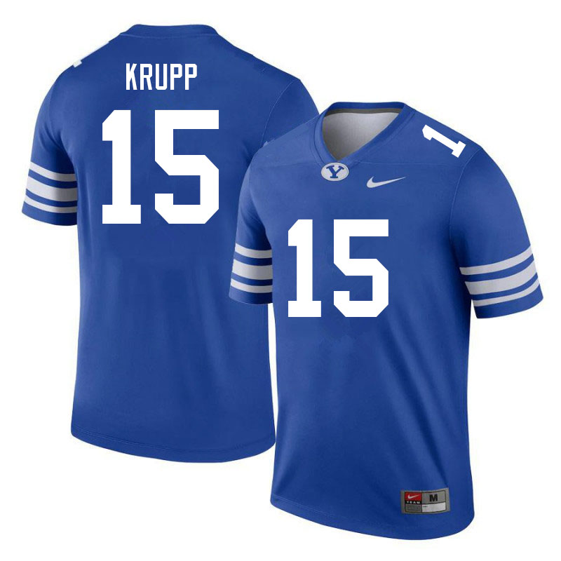 Men #15 Carter Krupp BYU Cougars College Football Jerseys Sale-Royal - Click Image to Close